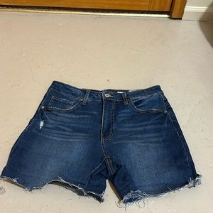 High Rise Blue Jean Shorts